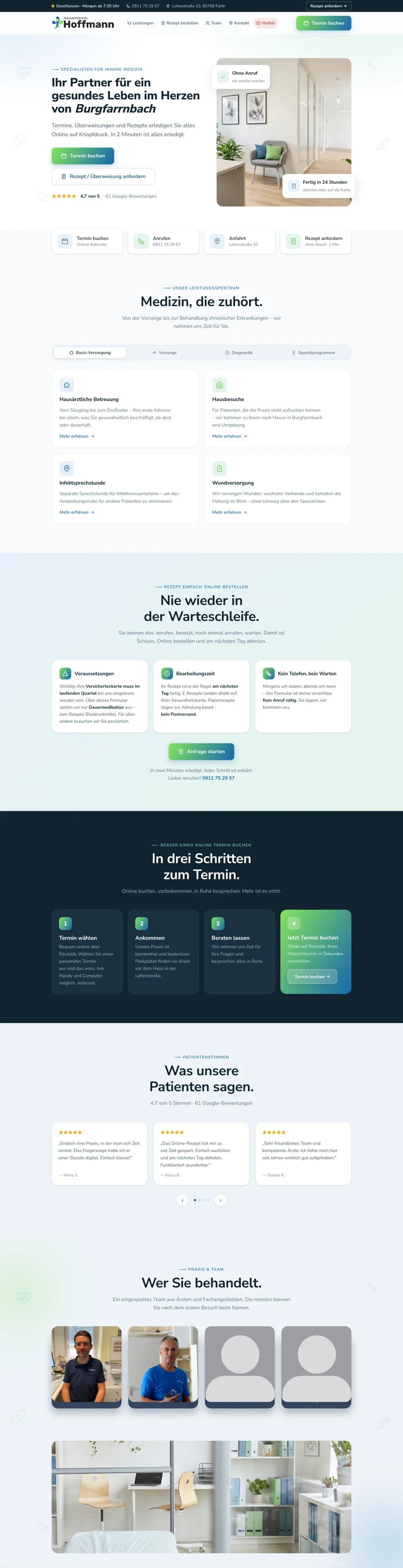 Website der Hausarztpraxis Hoffmann